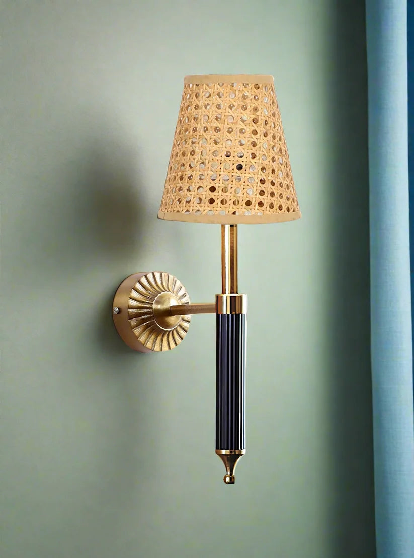 Wicker Wall Light for Bedroom | Rattan Wall Lamp - Oeshi
