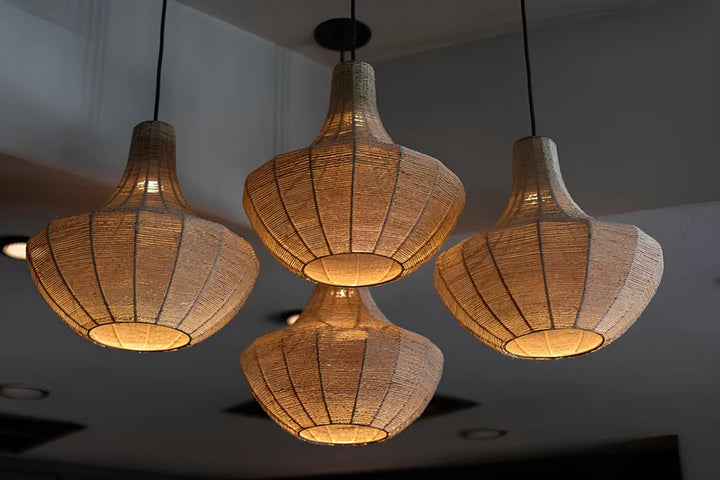Raffia Hanging Light for Kitchen | Natural Pendant Lamp - Devil