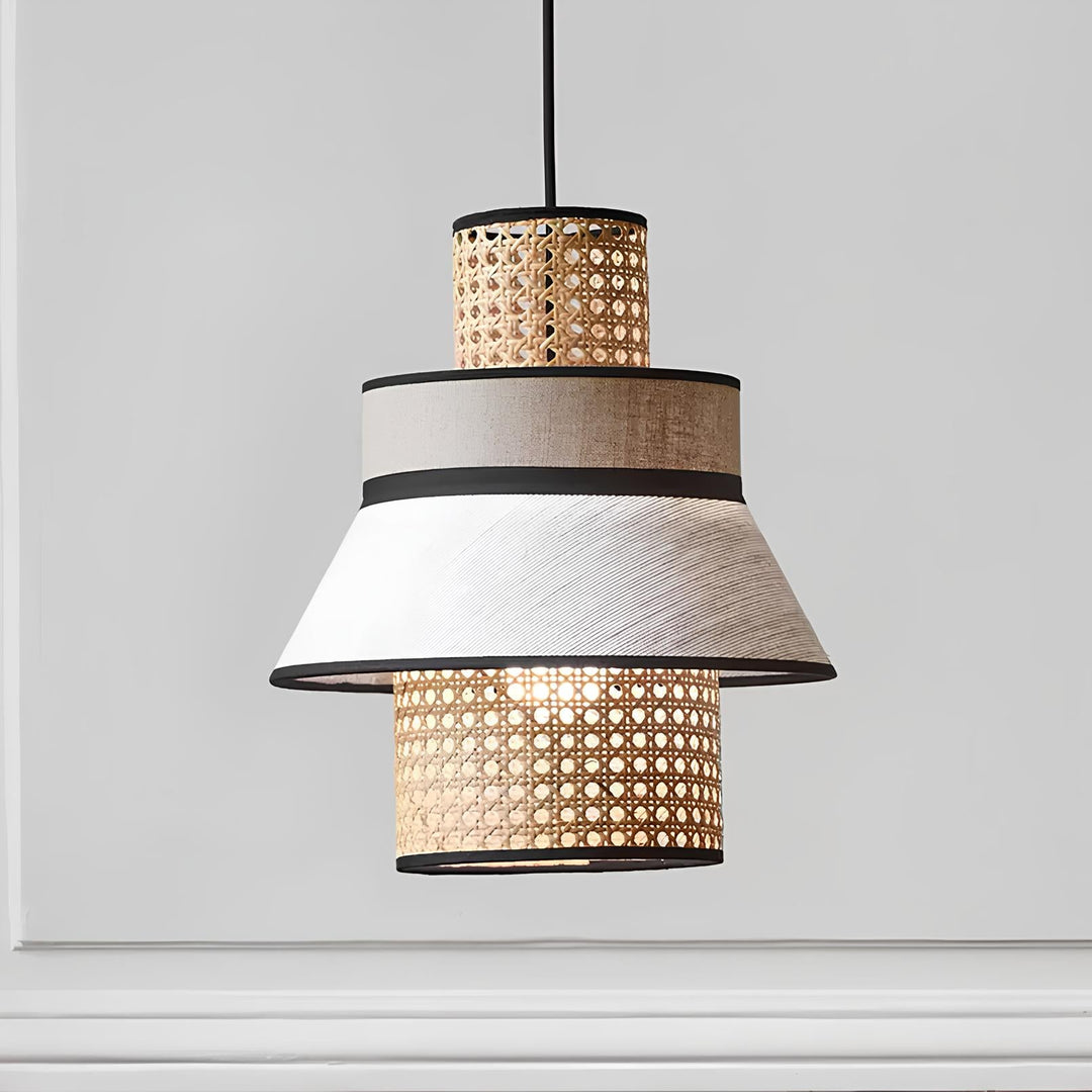 Rattan Bamboo Pendant Light - Adley