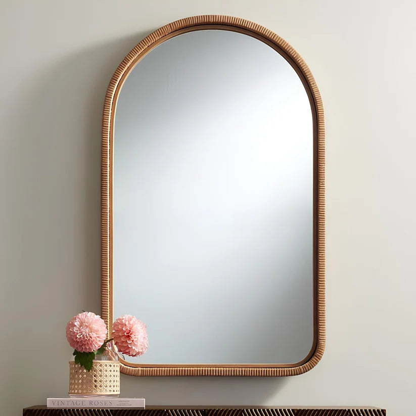 Bamboo Wall Mirror for Bedroom | Rattan Decorative Mirror - Ulric