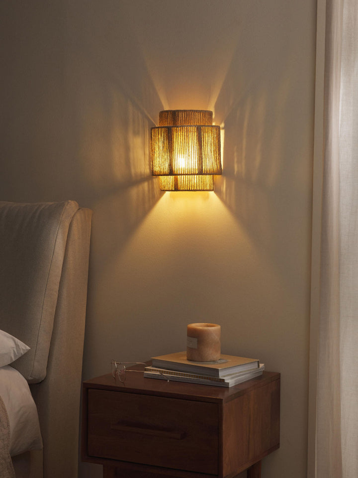 Jute Wall Lamp for Living Room - Fenwick