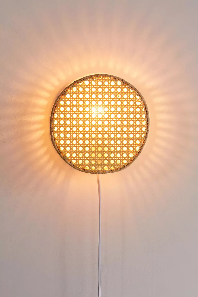 Bamboo Wall Lamp for Living Room | Rattan Wall Light - Adah
