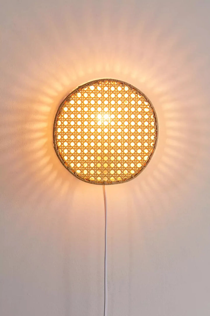 Bamboo Wall Lamp for Living Room | Rattan Wall Light - Adah