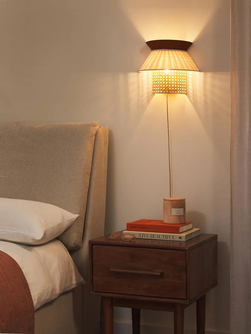 Wicker Wall Lamp for Living Room - Ashwinfield