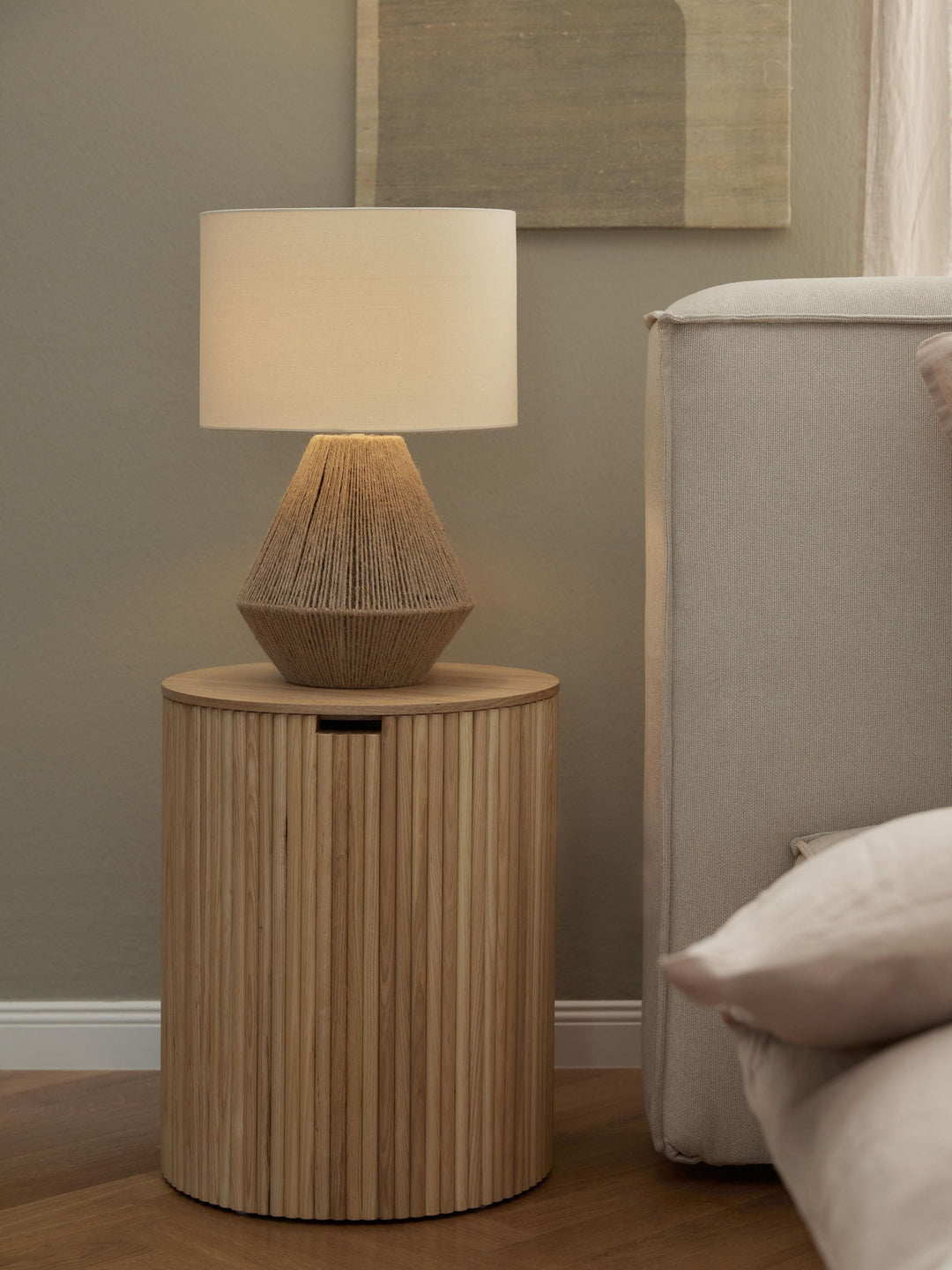 Rattan Table Lamp for Living Room | Bamboo Bedside Lamp