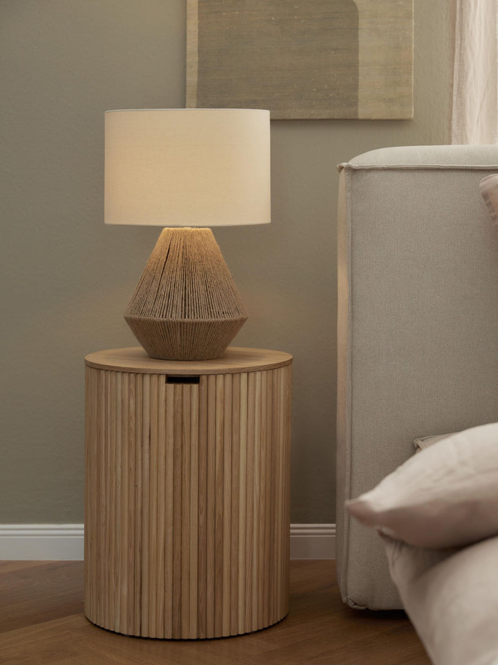 Rattan Table Lamp for Living Room | Bamboo Bedside Lamp
