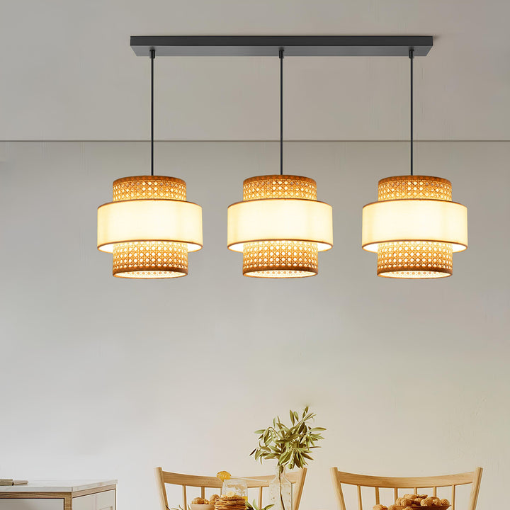Rattan Pendant Light Set - Dia