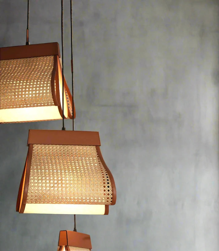 Rattan Hanging Light for Living Room | Cane Pendant Lamp - Pixie 2.0