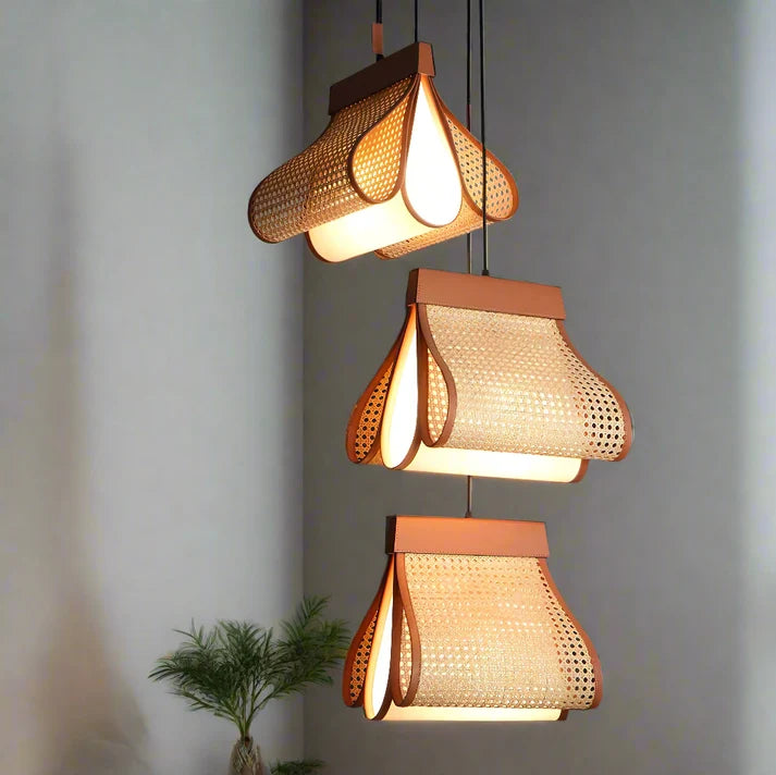 Rattan Hanging Light for Living Room | Cane Pendant Lamp - Pixie 2.0