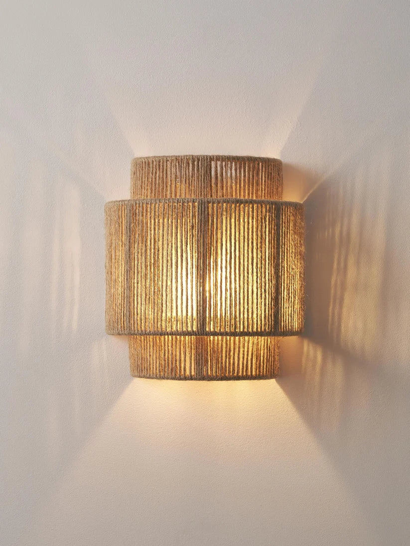 Jute Wall Lamp for Living Room - Fenwick