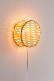 Bamboo Wall Lamp for Living Room | Rattan Wall Light - Adah
