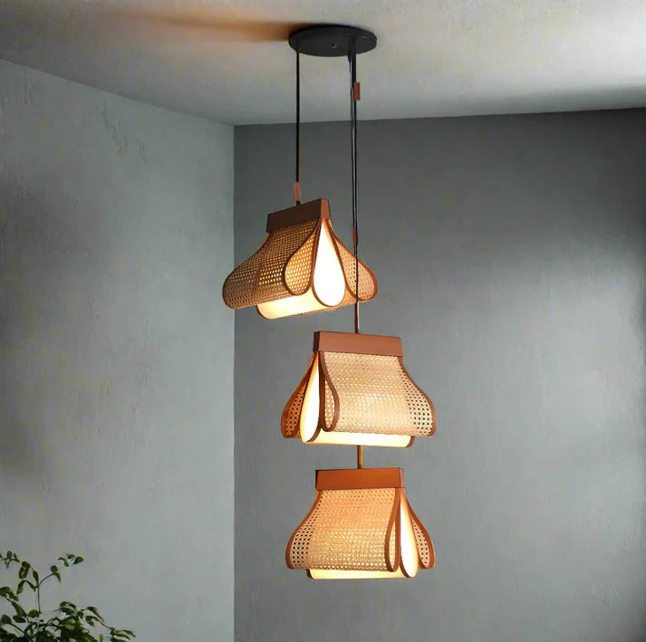 Rattan Hanging Light for Living Room | Cane Pendant Lamp - Pixie 2.0