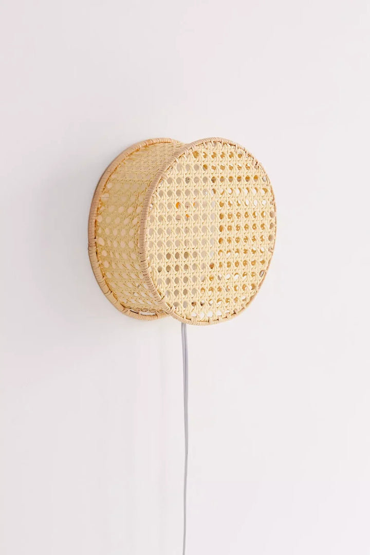Bamboo Wall Lamp for Living Room | Rattan Wall Light - Adah