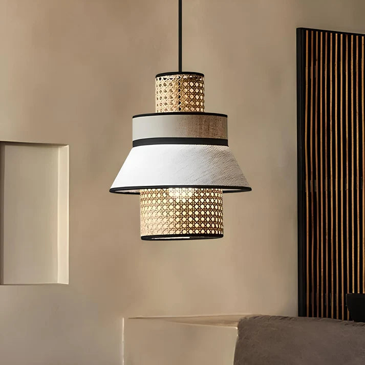 Rattan Hanging Light for Bedroom | Bamboo Pendant Lamp - Adley