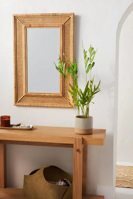 Rattan Wall Mirror for Living Room - William