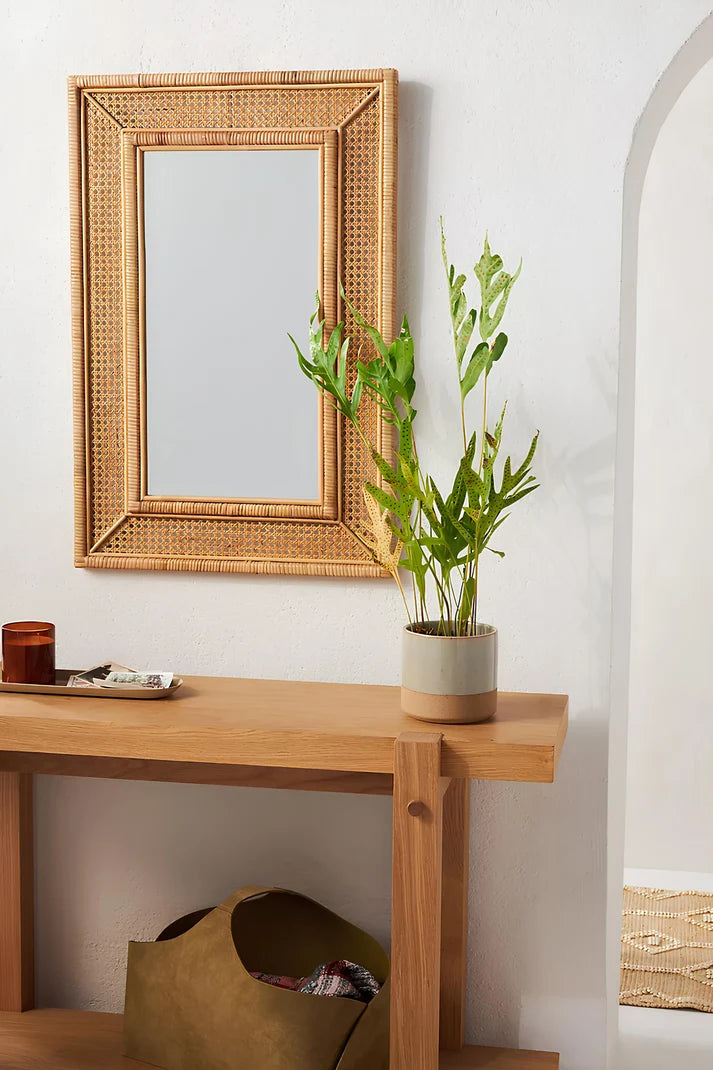 Rattan Wall Mirror for Living Room - William