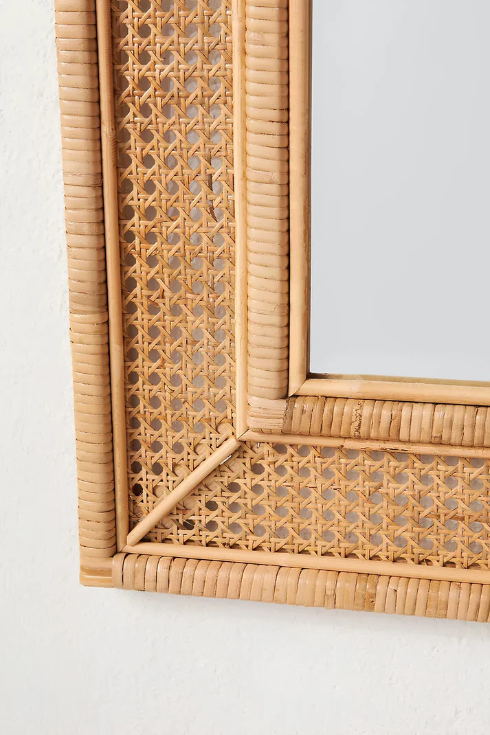 Rattan Wall Mirror for Living Room - William