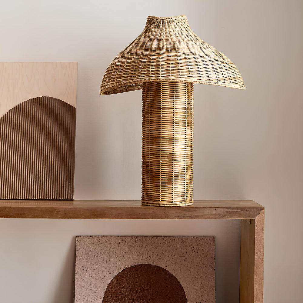 Rattan Table lamp for Living room | Bamboo Bedside table lamp | Cane Table lamp -Anant by Luxury Rattan Handicrafts 