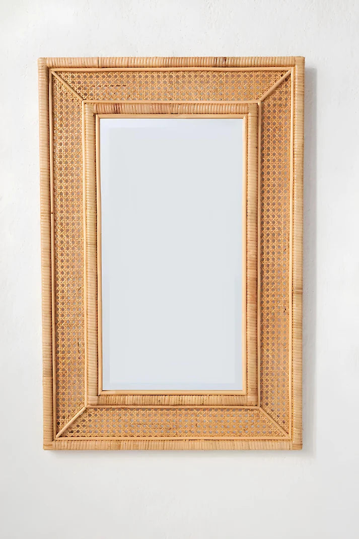 Rattan Wall Mirror for Living Room - William