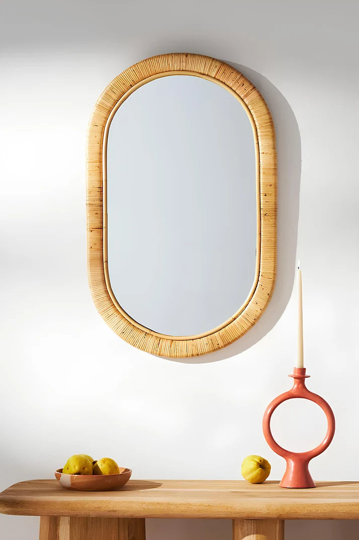 Rattan Wall Mirror for Living Room - Callix