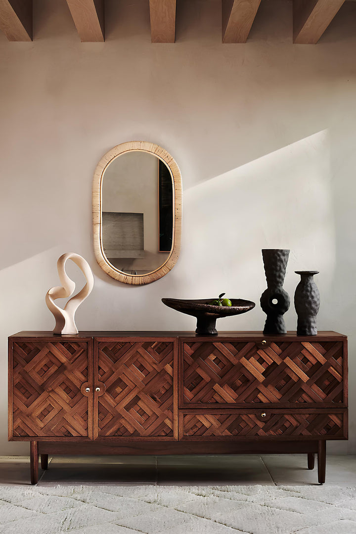Rattan Wall Mirror for Living Room - Callix