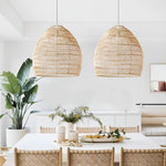Bamboo Pendant Light for Living Room 14 Inch - Kevin by Luxury Rattan Handicrafts 