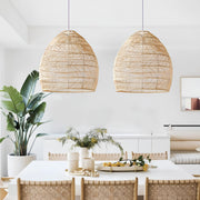 Bamboo Pendant Light for Living Room 14 Inch - Kevin by Luxury Rattan Handicrafts 