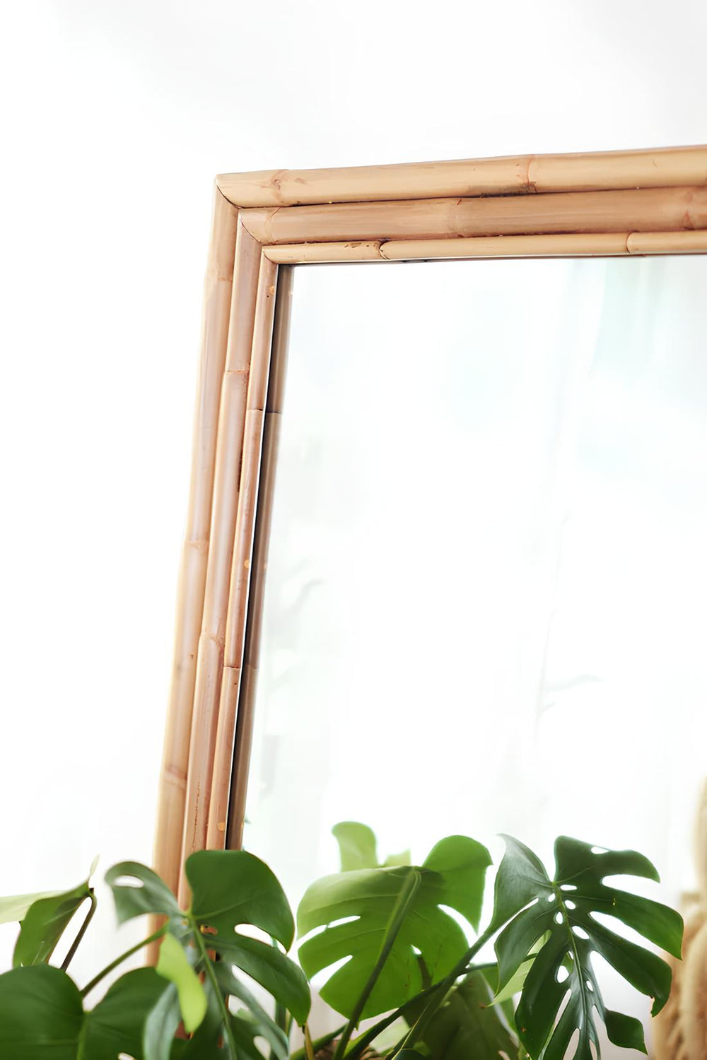 Bamboo Wall Mirror for living room | Cane Wall Mirror | Rattan Mirror - Lavanya - Luxury Rattan Handicrafts 