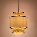 Bamboo Pendant Light for Living Room 12 Inch - Idhant by Luxury Rattan Handicrafts 