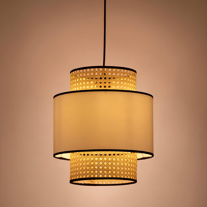 Bamboo Pendant Light for Living Room 12 Inch - Idhant by Luxury Rattan Handicrafts 