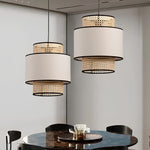 Bamboo Pendant Light for Living Room 12 Inch - Idhant by Luxury Rattan Handicrafts 