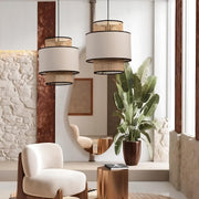 Bamboo Pendant Light for Living Room 12 Inch - Idhant by Luxury Rattan Handicrafts 