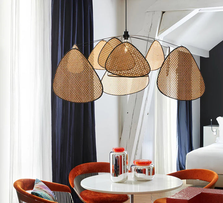 Rattan & Bamboo Hanging Light for Hallway- Quenten