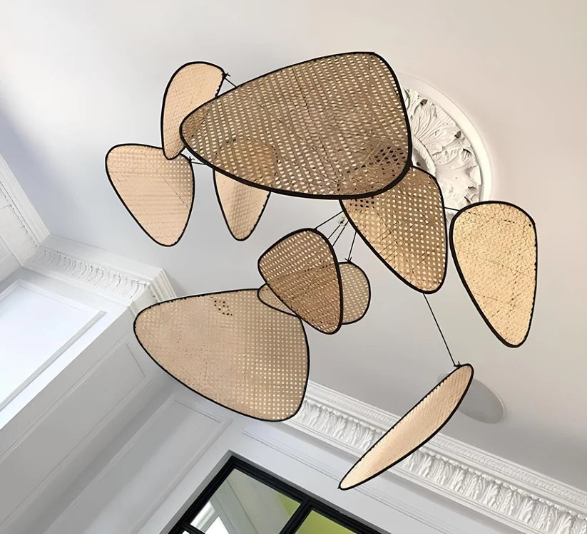 Rattan & Bamboo Hanging Light for Hallway- Quenten