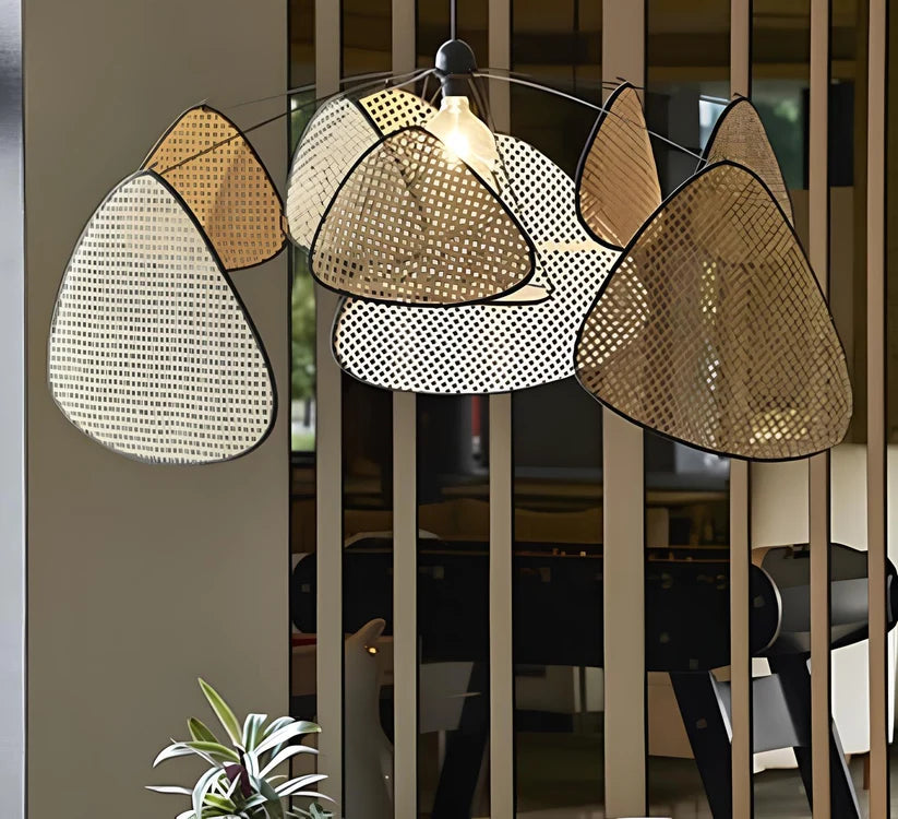 Rattan & Bamboo Hanging Light for Hallway- Quenten