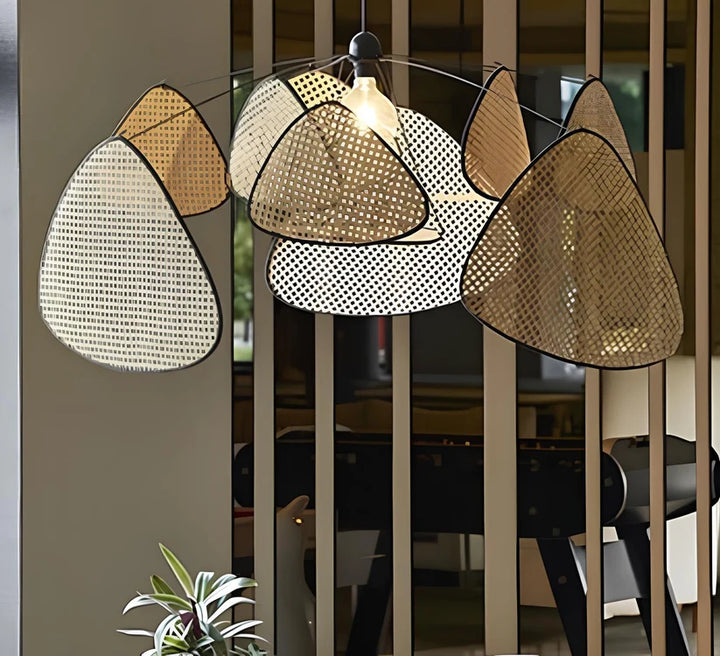 Rattan & Bamboo Hanging Light for Hallway- Quenten