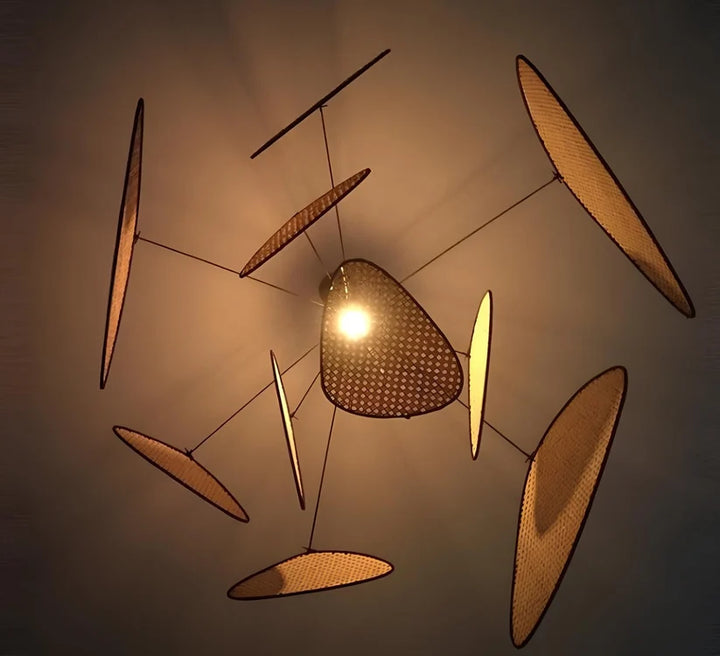 Rattan & Bamboo Hanging Light for Hallway- Quenten