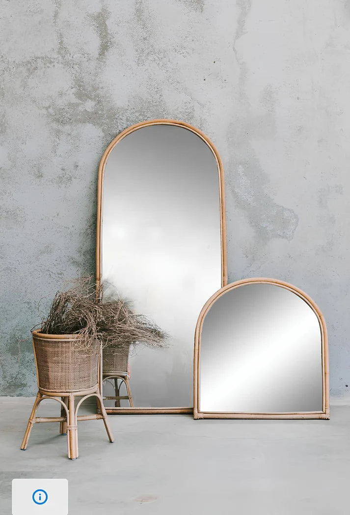 Rattan Wall Mirror for Drawing Room | Boho Decorative Mirror - Everardo