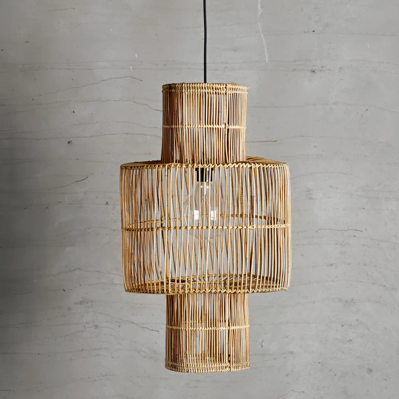 Bamboo Hanging Light for Hallway | Rattan Pendant Lamp - Dax