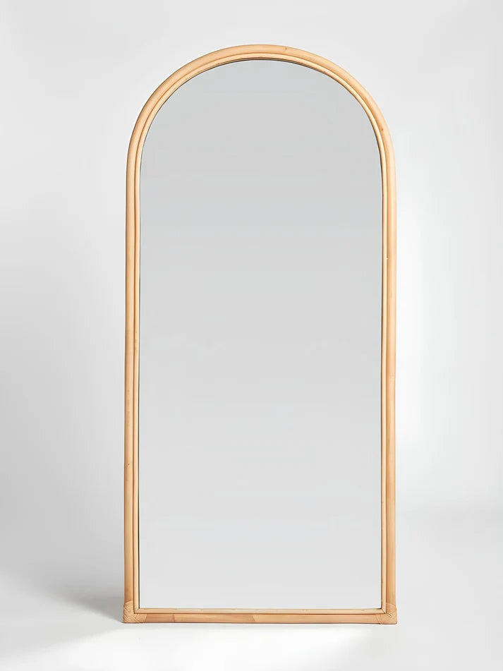 Rattan Wall Mirror for Drawing Room | Boho Decorative Mirror - Everardo