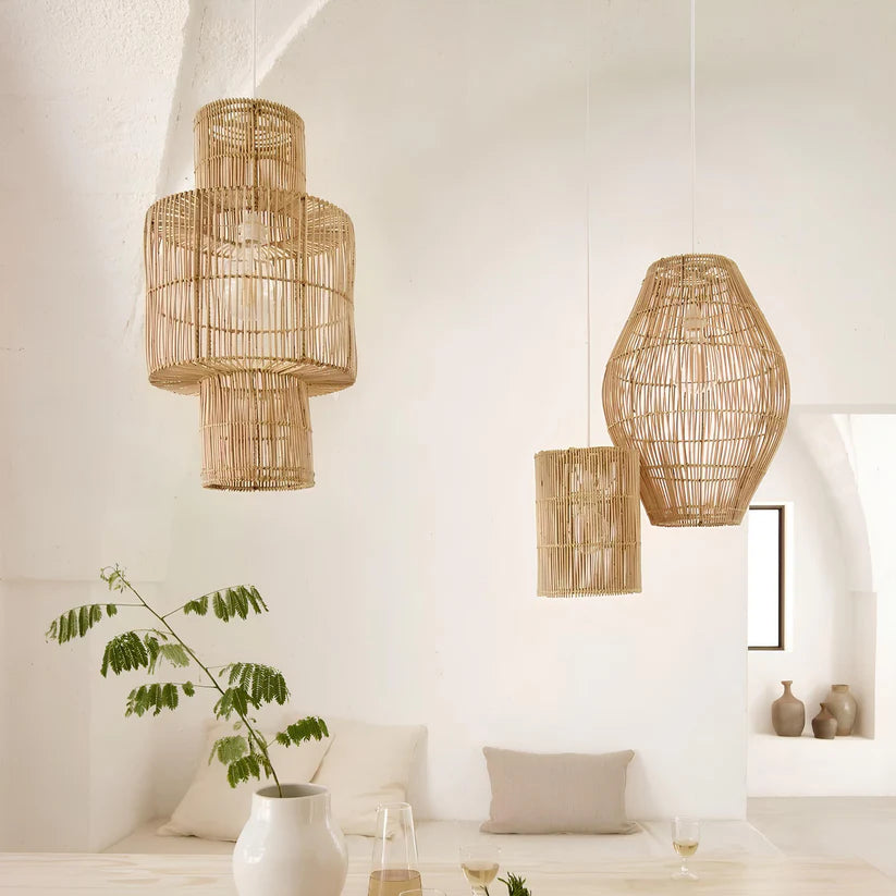 Bamboo Hanging Light for Hallway | Rattan Pendant Lamp - Dax