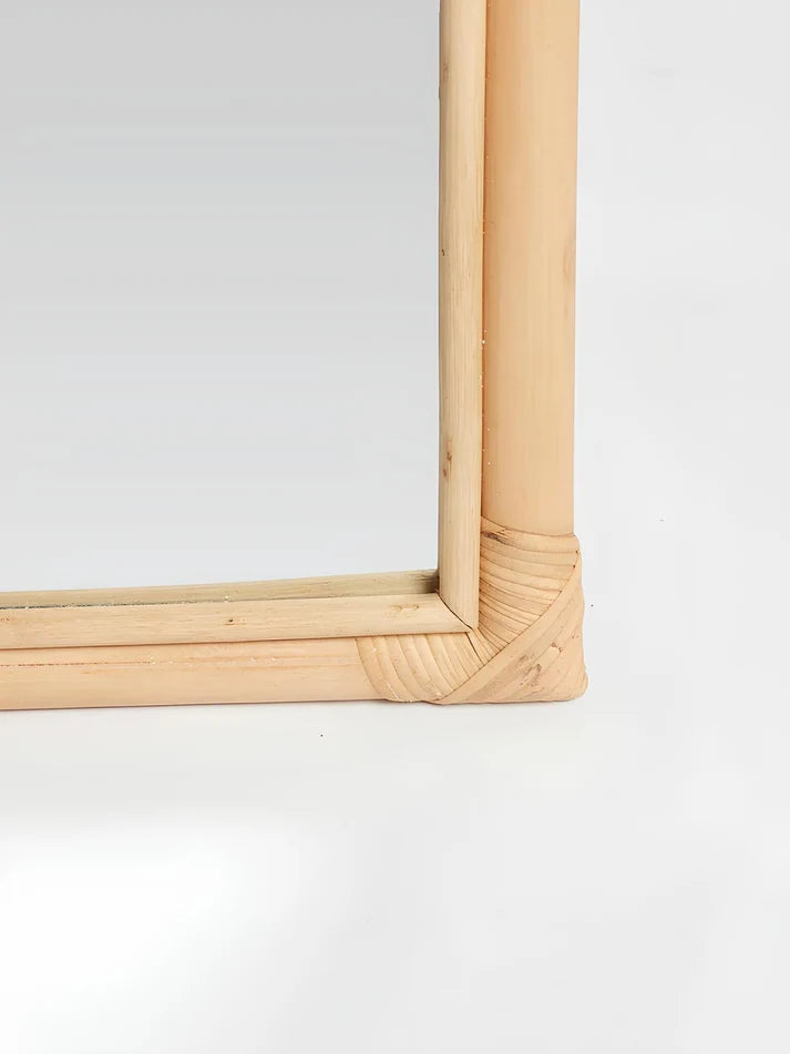 Rattan Wall Mirror for Drawing Room | Boho Decorative Mirror - Everardo