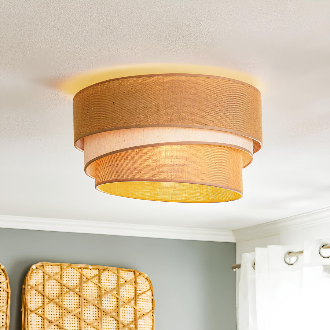 Jute Ceiling Flush Mount Lamp - Tilukua