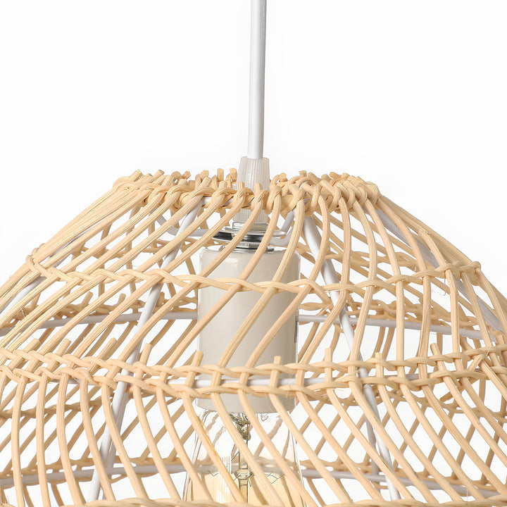 Bamboo Pendant Light for Living Room 14 Inch - Kevin by Luxury Rattan Handicrafts 