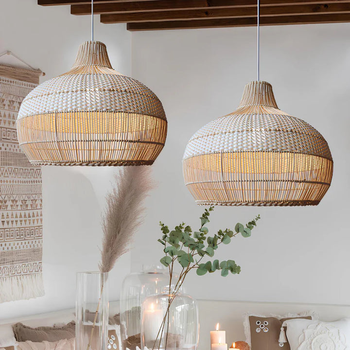 Bamboo Hanging Light for Hallway | Rattan Pendant Lamp - Elio