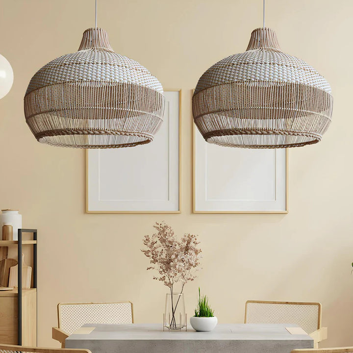 Bamboo Hanging Light for Hallway | Rattan Pendant Lamp - Elio