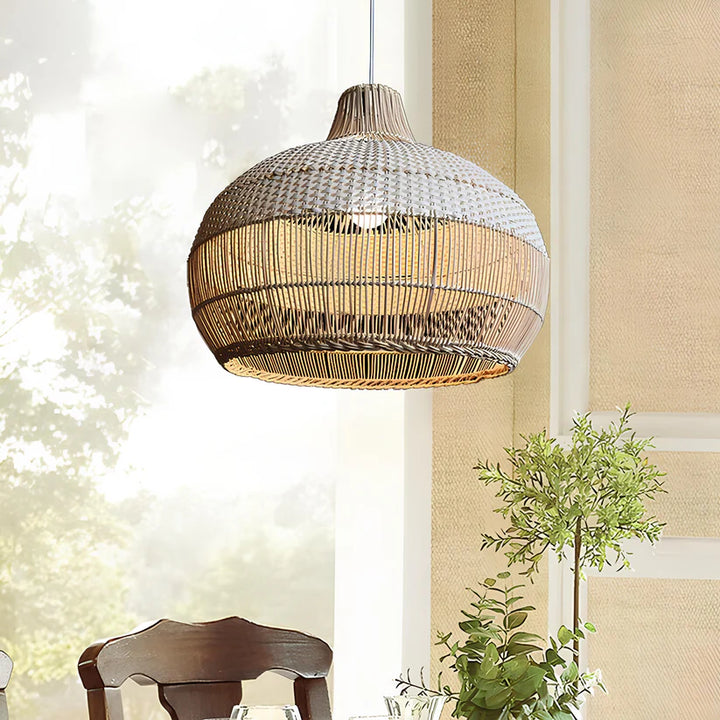 Bamboo Hanging Light for Hallway | Rattan Pendant Lamp - Elio