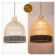 Bamboo Pendant Light for Living Room 14 Inch - Nimit by Luxury Rattan Handicrafts 