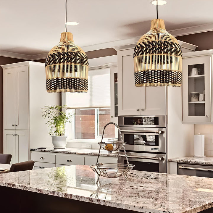 Bamboo Hanging Light for Kitchen | Cane Pendant Lamp - Iker