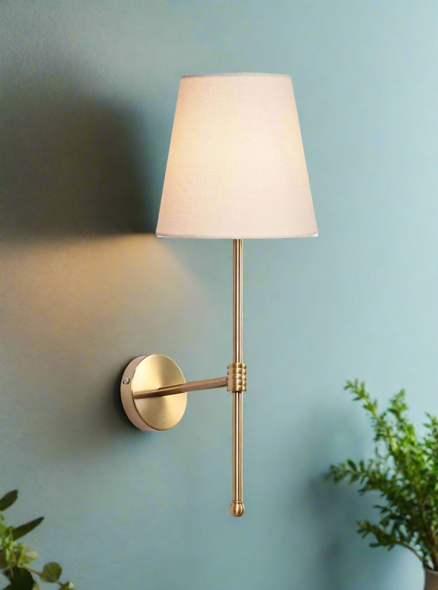 Art Deco Wall Light for Bedroom | Fabric Wall Lamp - Evin